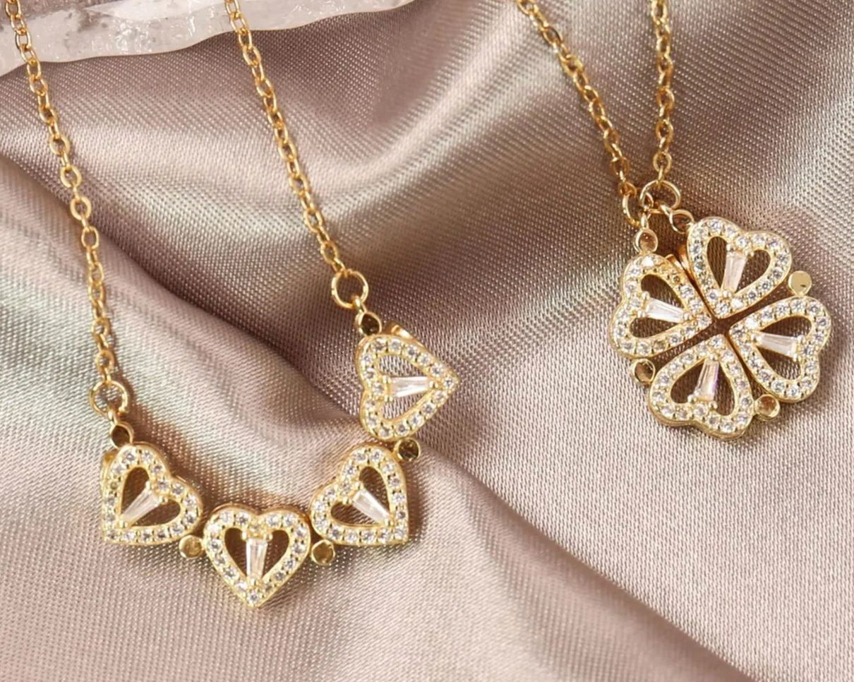 Collar Trébol De Corazones