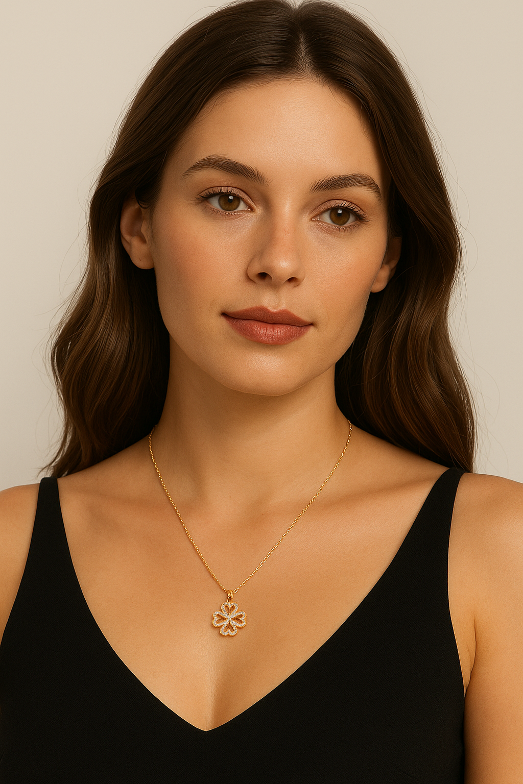 Collar Trébol De Corazones