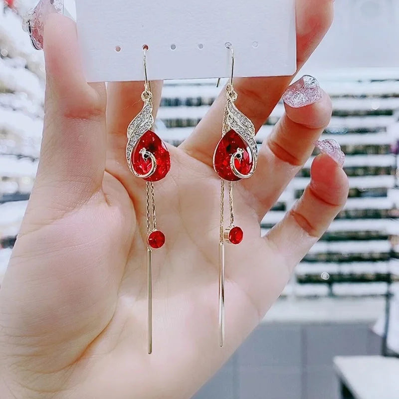 Pendientes de Borla Fénix con Cristal Onyxtone