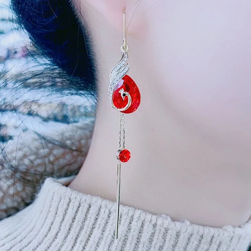 Pendientes de Borla Fénix con Cristal Onyxtone